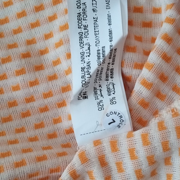 Zara NWT strappy dress orange and cream - Picture 5 of 10